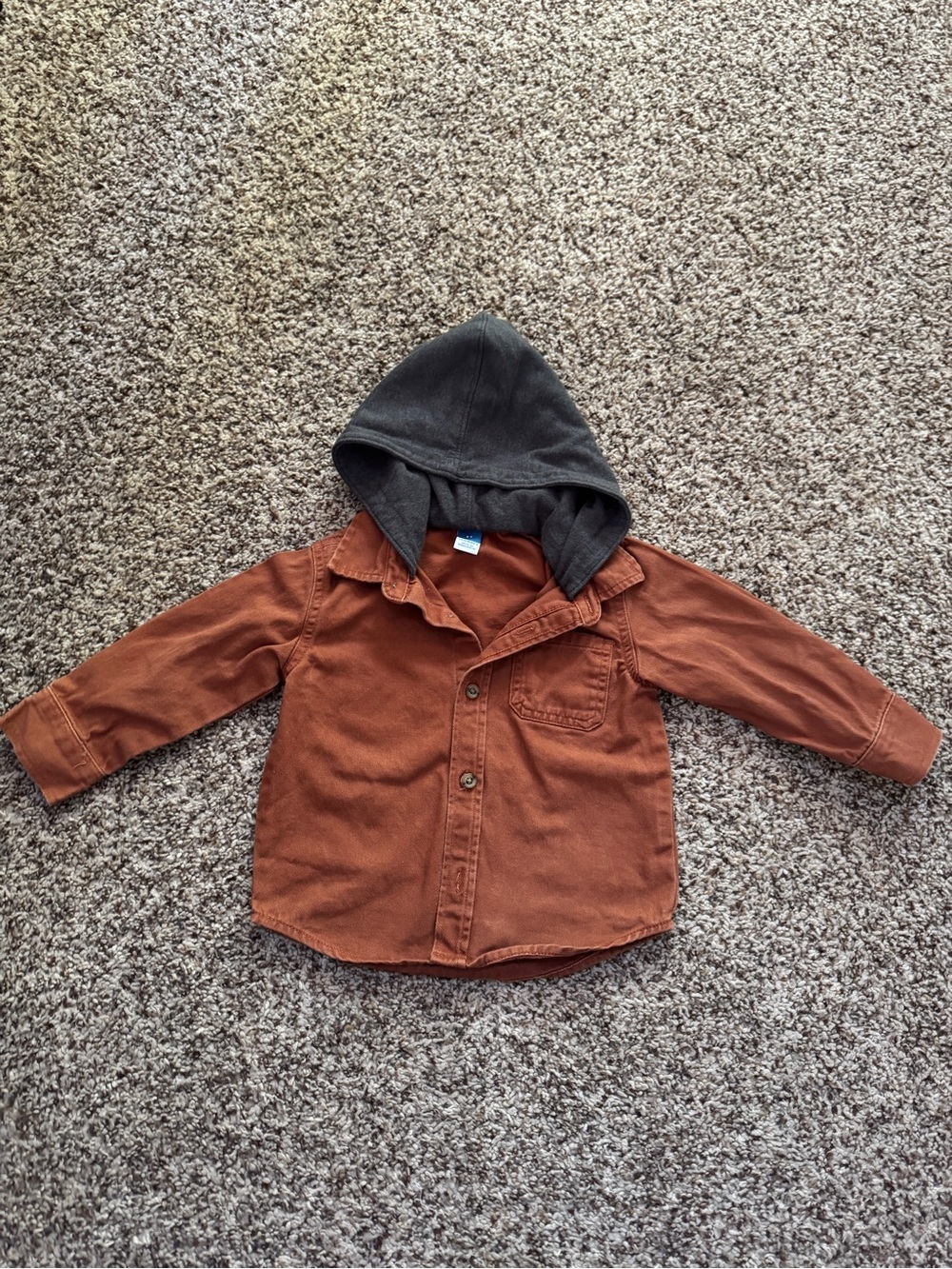 Old Navy Hooded Twill Button Up Shirt Jacket